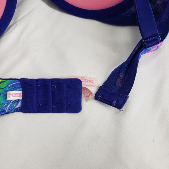 Pink Victorias secret wear everywhere push up bra 34DD blue pink - Picture 4 of 6
